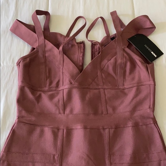 New Fashion Nova Lansa Bandage Dress - Dark Mauve - Picture 2 of 9